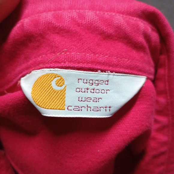 Vintage Carhartt Flannel Chamois Shirt Adult XL Red Button Up Double Pocket - Picture 6 of 7